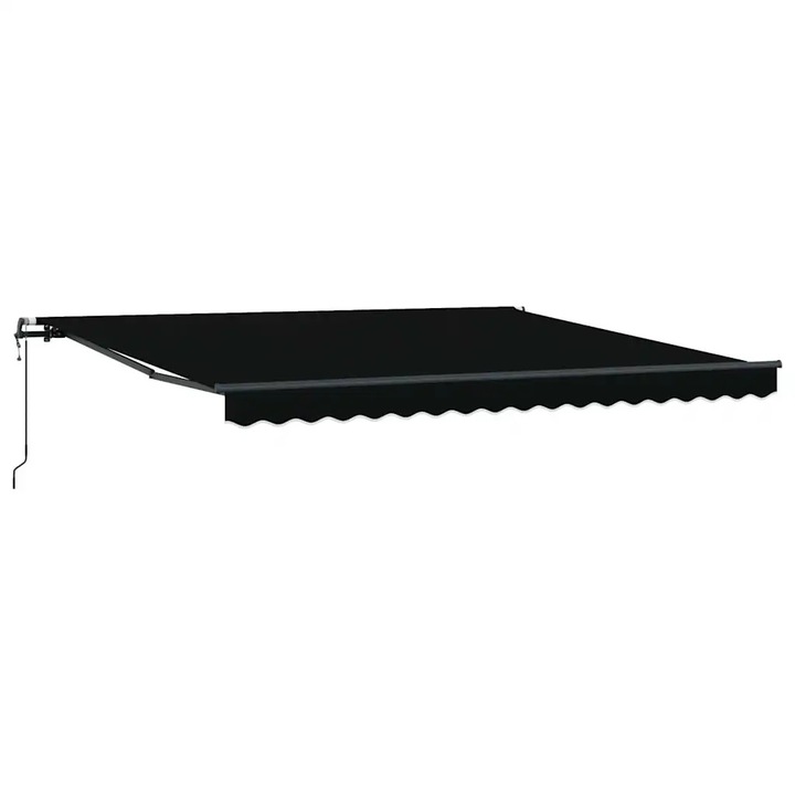 Cortina Retractabila vidaXL, Negru 400 × 300 cm Tesatura si Aluminiu