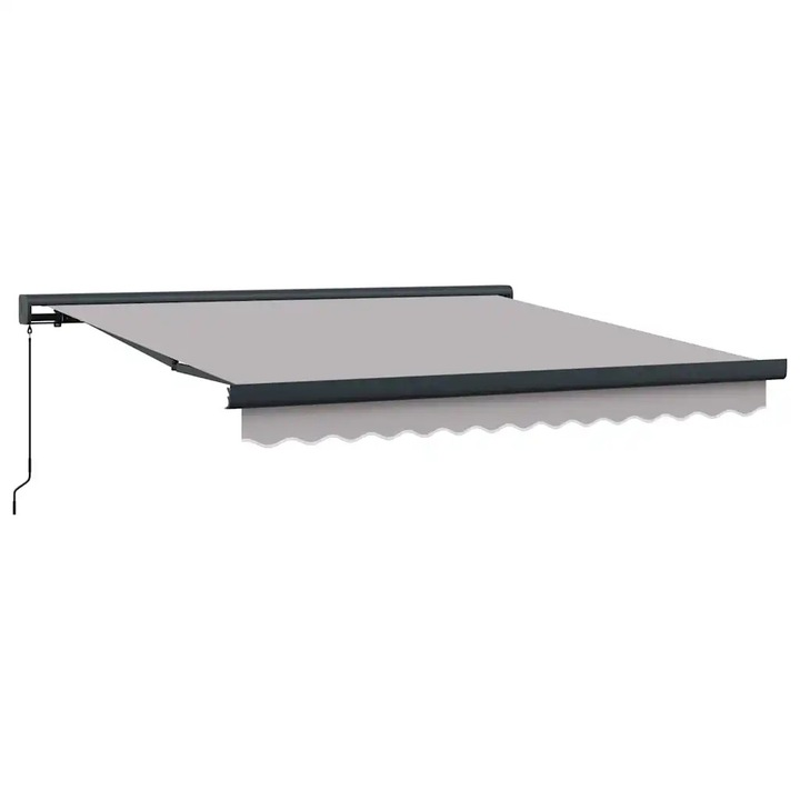 vidaXL Behúzható napellenző Világosszürke 300 x 250 cm Szövet, Fém 3330101