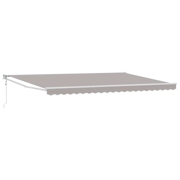 vidaXL Behúzható napellenző Világosszürke 500 × 300 cm Szövet és Fém 3331378