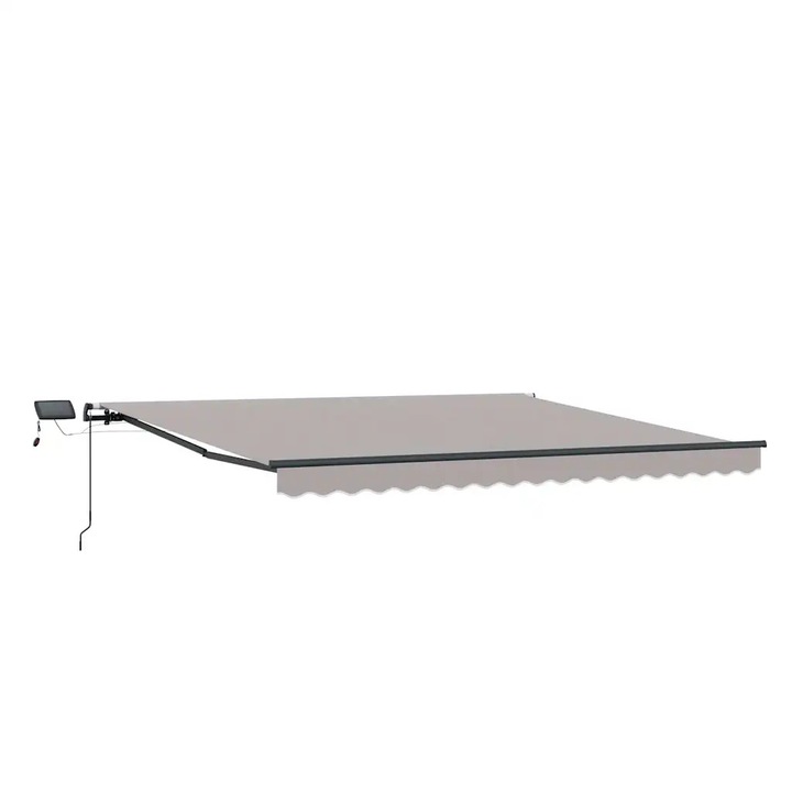 vidaXL Behúzható napellenző Világosszürke 450 × 300 cm szövet 3331002