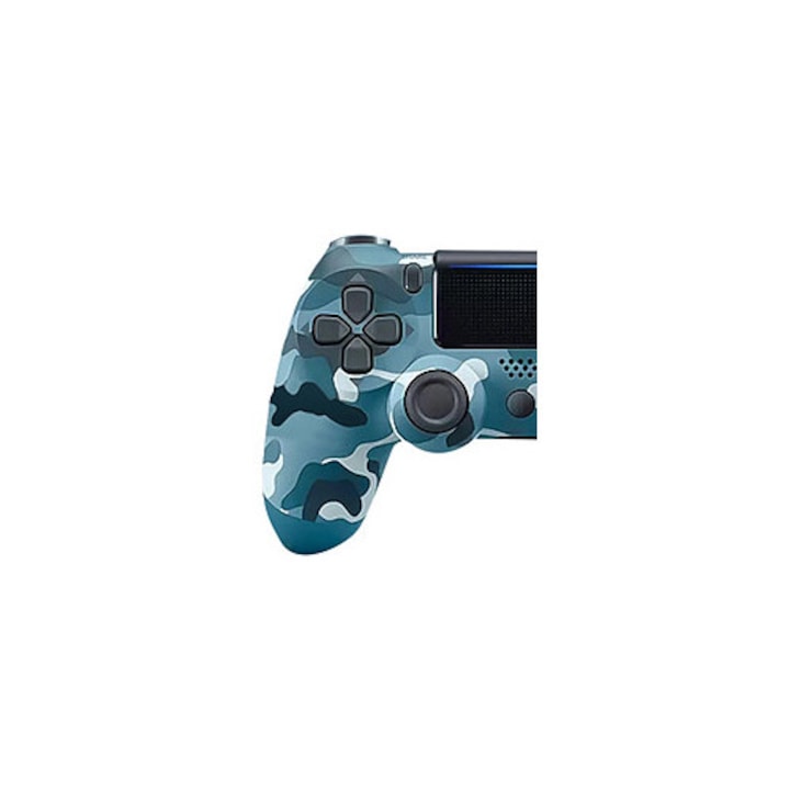 Gamepad PS4, Camo blue, Bluetooth, axe, vibratie dubla
