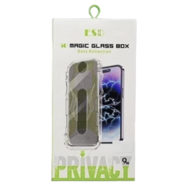 5D Privacy edzett üvegfólia, kompatibilis iPhone 17 Air-rel, 9H keménység – Gyors telepítés a „Magic Glass Box” rendszerrel, HD tisztaság