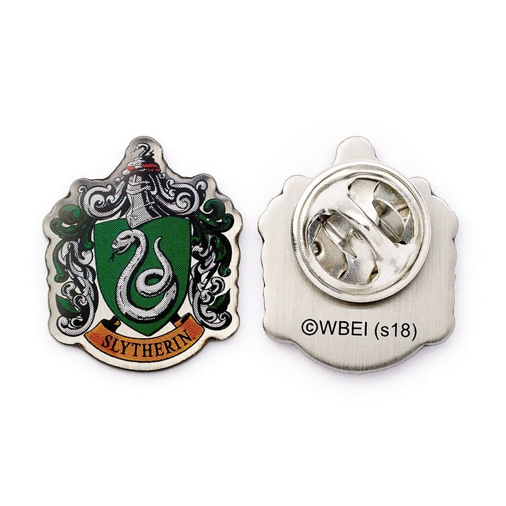 Insignă Slytherin, The Carat Shop, detalii emblema, metal, multicolor
