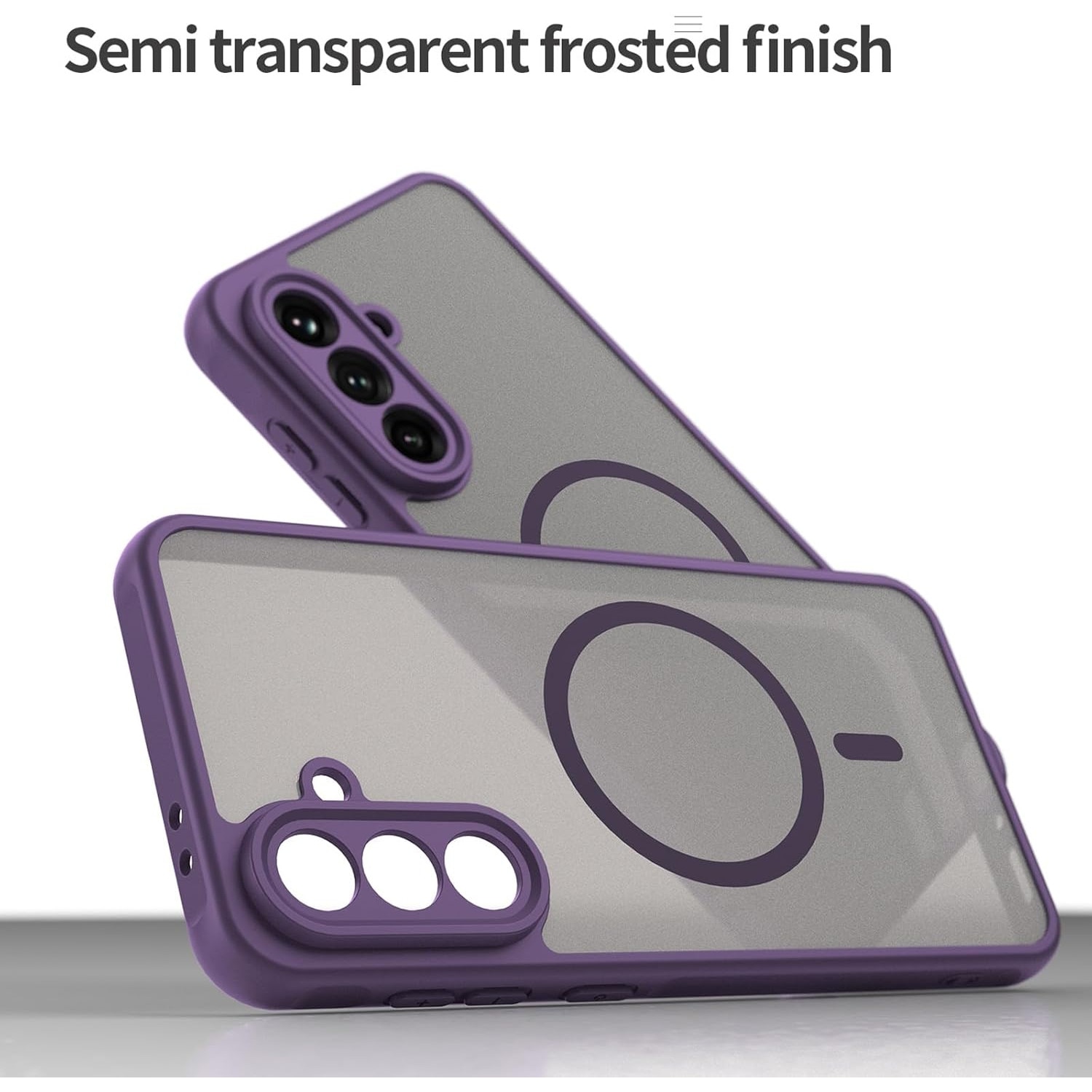 Husa Matte MagSafe pentru Samsung Galaxy A56, protectie completa, contur mov