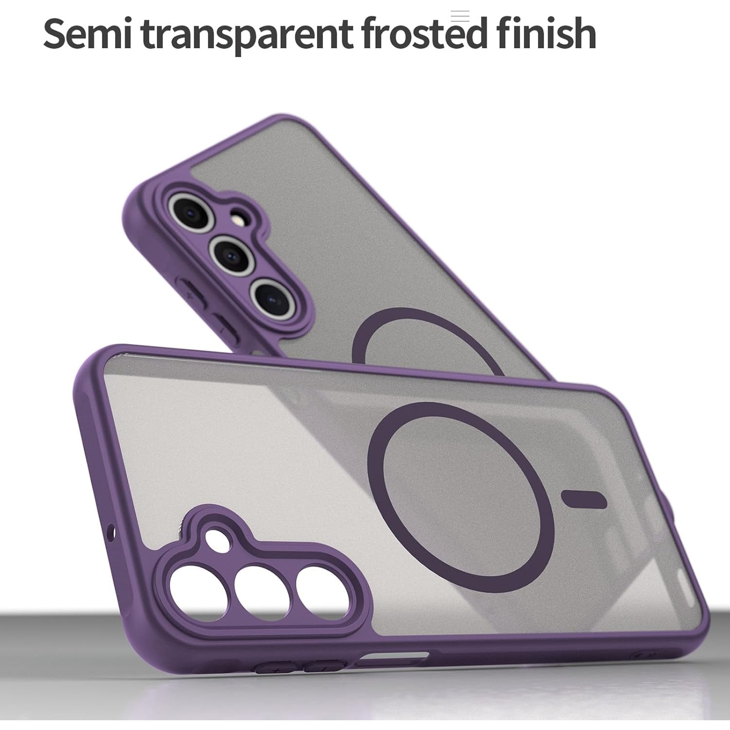 Husa Matte MagSafe pentru Samsung Galaxy S26 Fe, protectie completa, contur Mov