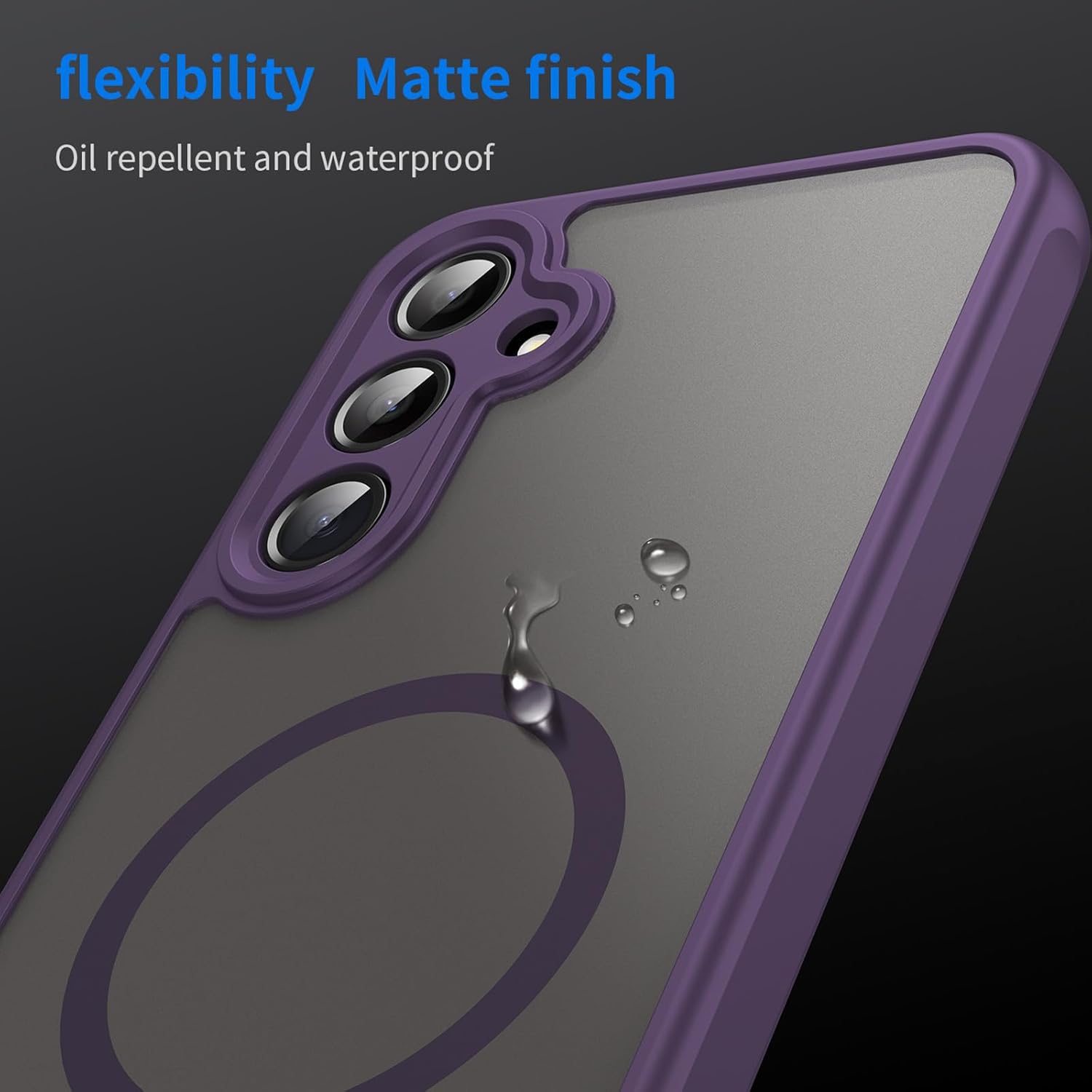 Husa Matte MagSafe pentru Samsung Galaxy S26 Fe, protectie completa, contur Mov