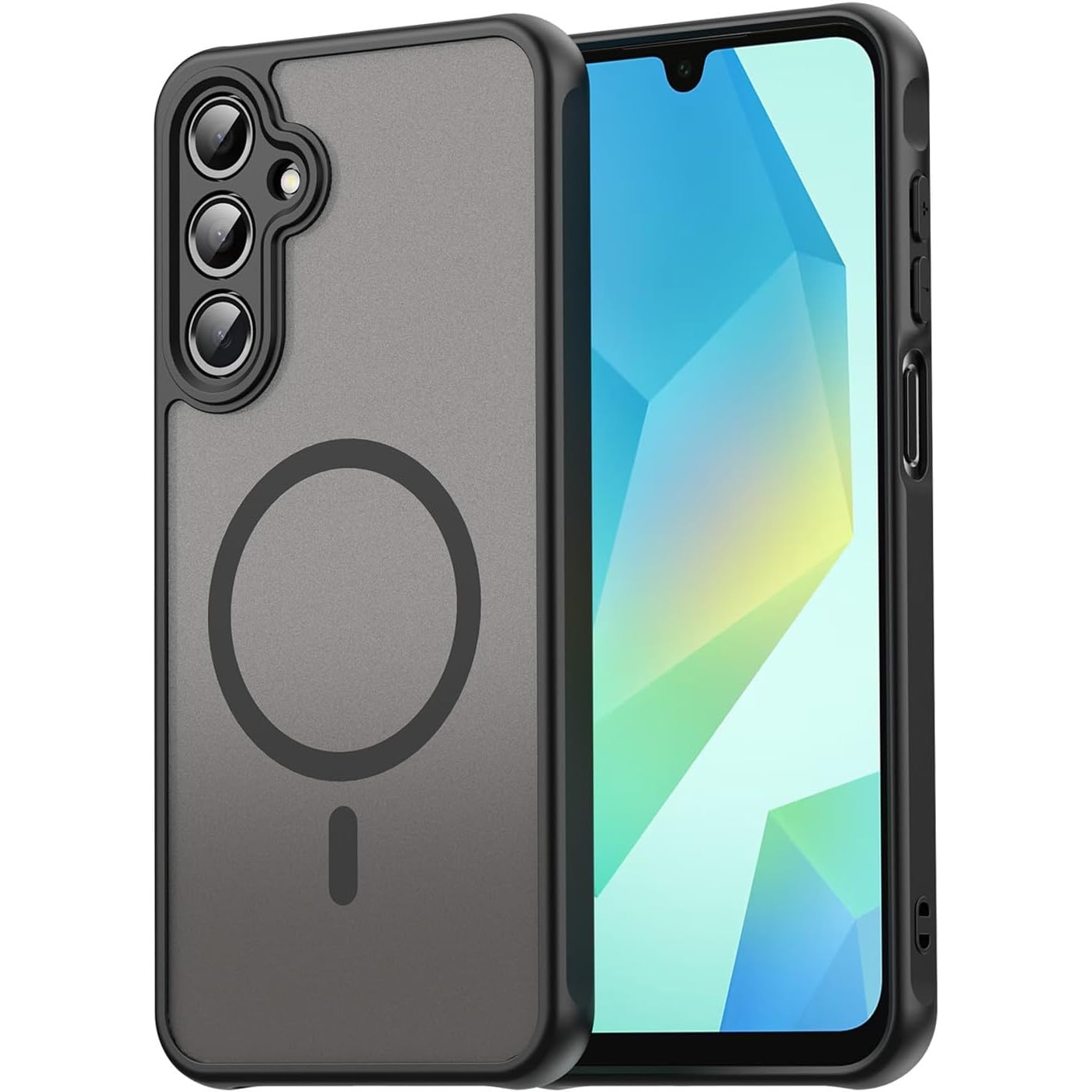 Husa Matte MagSafe pentru Samsung Galaxy A26, protectie completa, contur negru