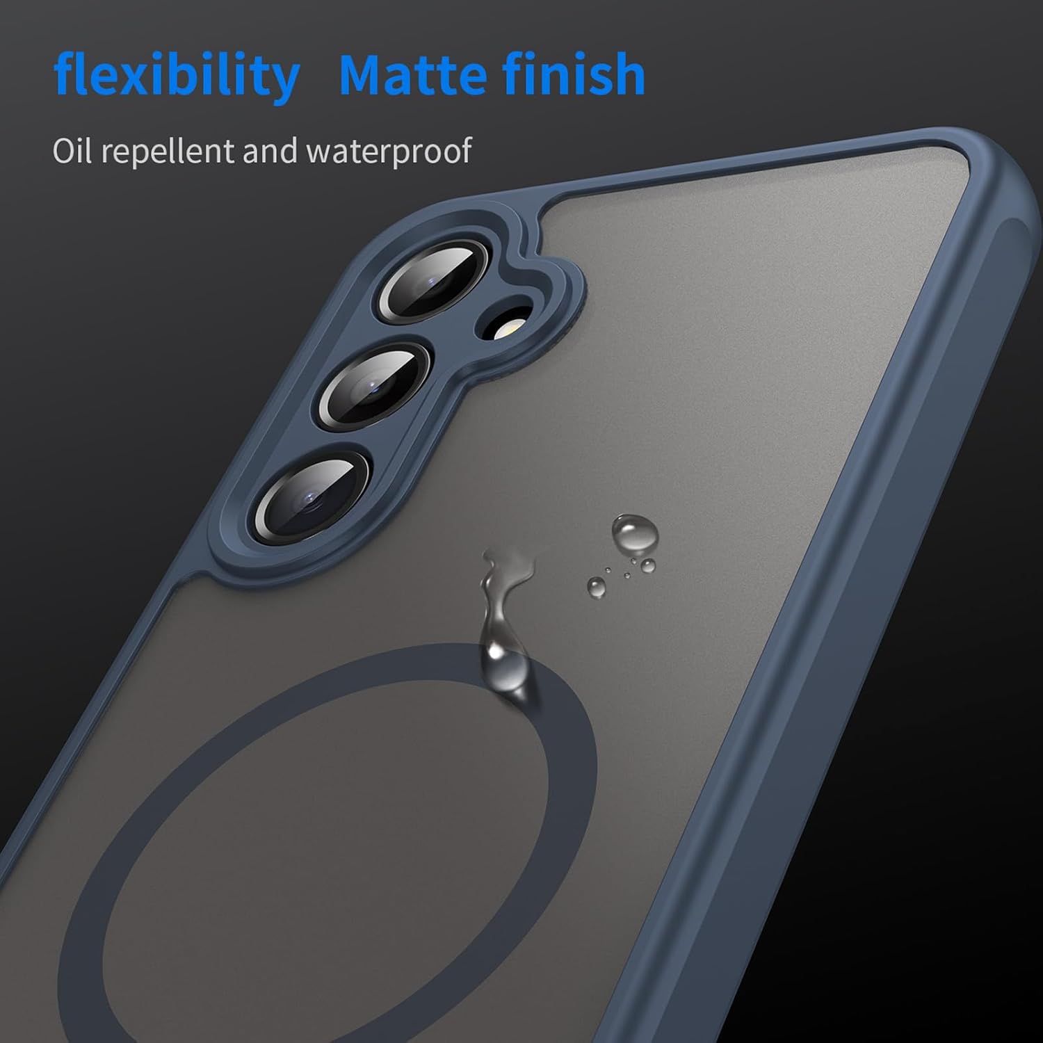 Husa Matte MagSafe pentru Samsung Galaxy A26, protectie completa, contur albastru