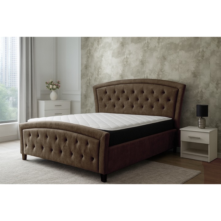 Pat Black Red White 9050, maro, 160x200 cm, textil