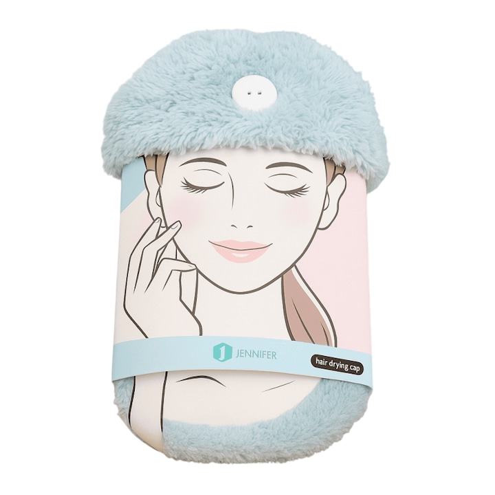 Тюрбан за Сушене на Коса Mixbo, Син, Пухкав