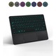 Bluetooth billentyűzetes és érintőpados tok EtuiTab iPad Air 11 hüvelykes M2/M3-hoz, ökobőr, állvány, fekete