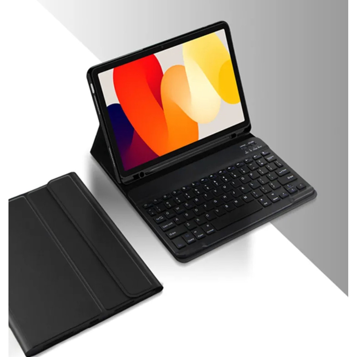 Husa și Tastatură Bluetooth Set pentru Xiaomi Redmi Pad PRO 12 "1", Piele Ecologică, Negru