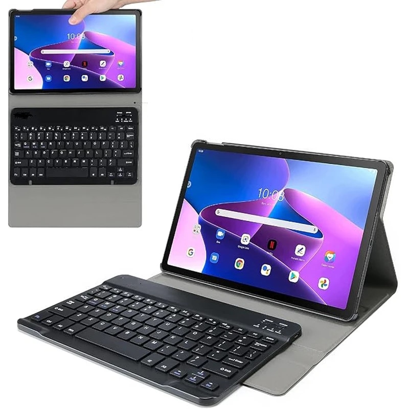 Husa și Tastatură Bluetooth Set pentru Xiaomi Redmi Pad PRO 12 "1", Piele Ecologică, Negru