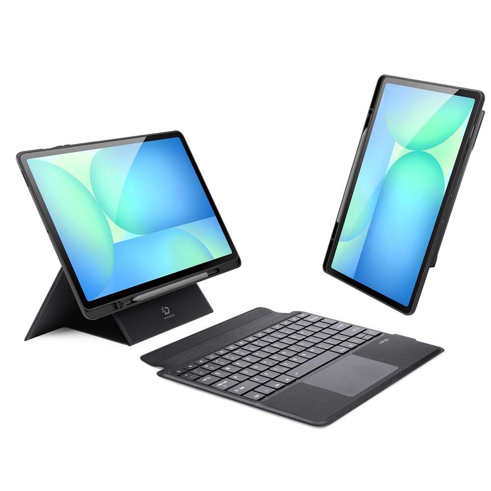 Husa cu tastatura Dux Ducis DK compatibila cu Samsung Galaxy Tab S10 FE Plus, Iluminata, 13.1inch, Negru