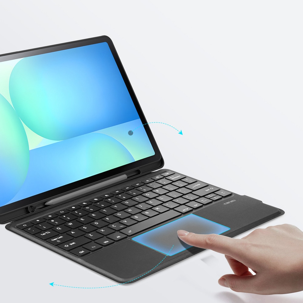 Husa cu tastatura Dux Ducis DK compatibila cu Samsung Galaxy Tab S10 FE Plus, Iluminata, 13.1inch, Negru