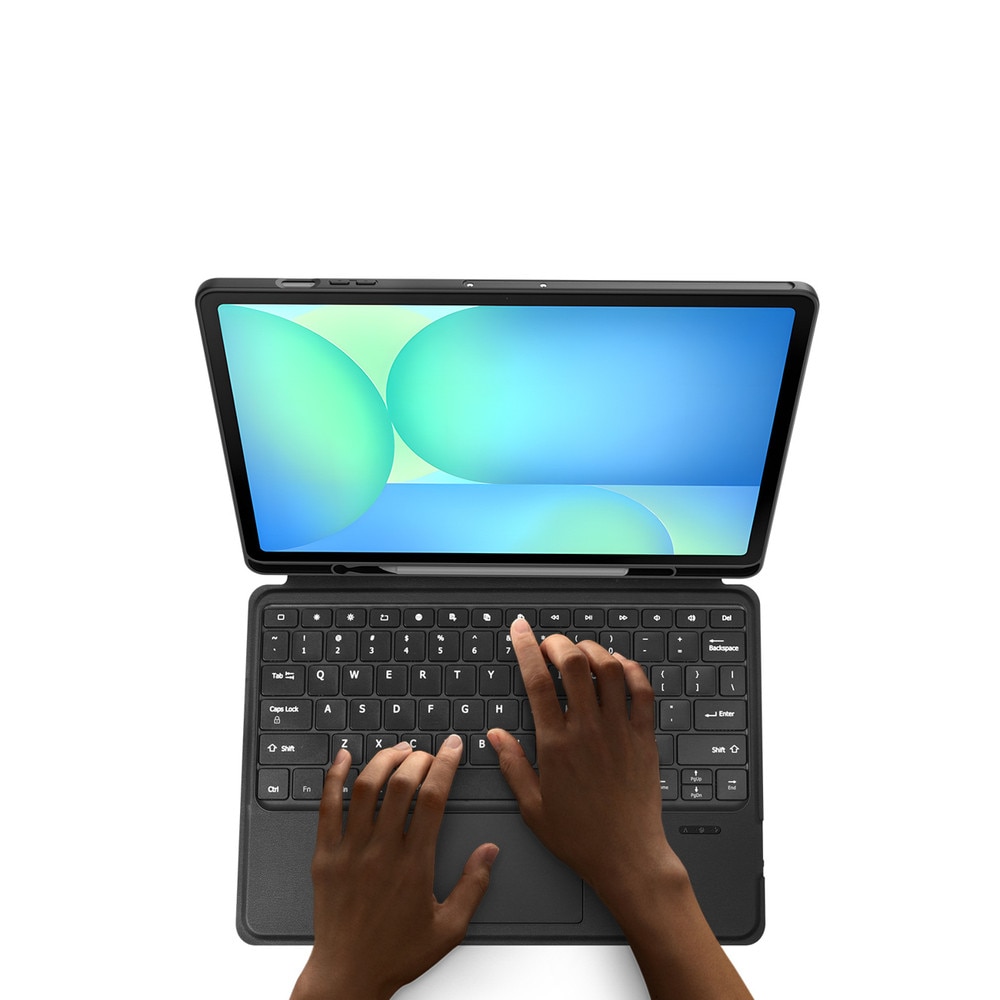 Husa cu tastatura Dux Ducis DK compatibila cu Samsung Galaxy Tab S10 FE Plus, Iluminata, 13.1inch, Negru