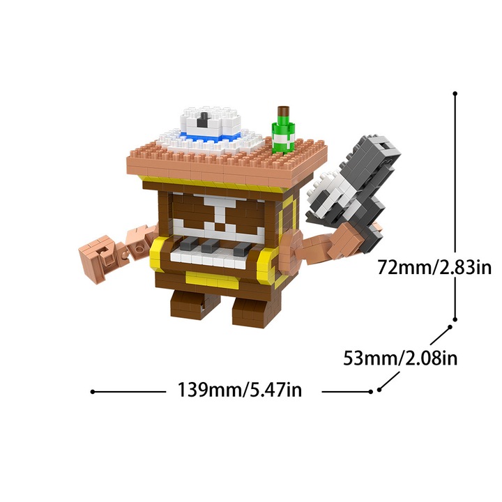 Set de construcție Figuri din lemn Battle for Wild, ZUOXIA, 200 piese, potrivit pentru copii de peste 14 ani