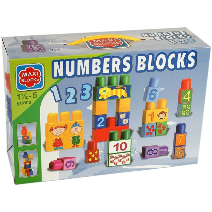 Maxi Blocks set de construit cu 18 piese numerotate