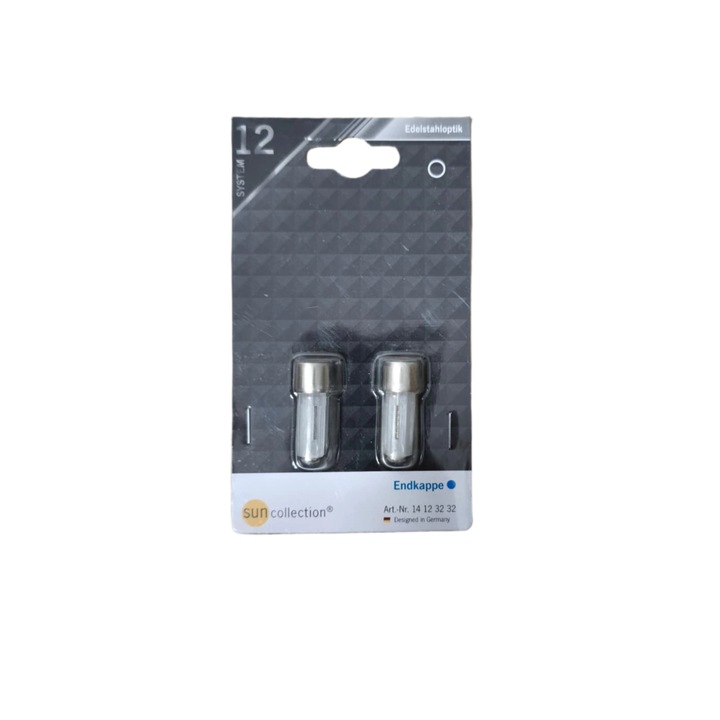 Set capace de capat pentru draperii, Sun Collection, inox, Ø 12 mm, 2 buc