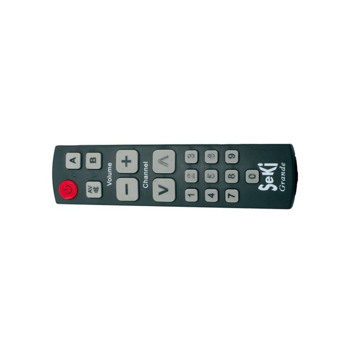 Дистанционно управление SEKI GRANDE черно сребристо за възрастни хора - универсално - големи бутони