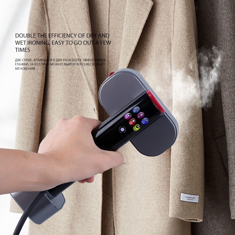 Aparat De Calcat Cu Abur, Rqiurpn, 5 Moduri Reglabile, portabil, 1300W, Incalzire 15 Secunde, Vertical Si Orizontal, Rezervor 200ml, Display LED, Pentru Haine, Draperii Si Calatorii, Negru