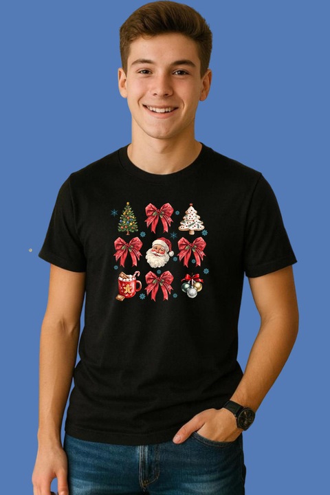 Tricou Barbat Set Panglici Si Ornamente Acadea, Negru