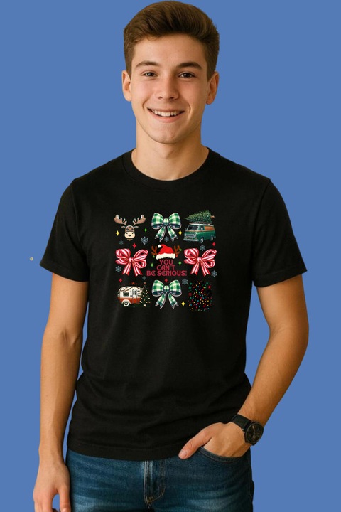 Tricou Barbat Set Panglici Vacuta Papuci Ceasca Cardinal, Negru