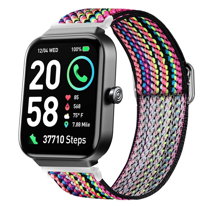 Bratara elastica silicon, Compatibila Fitpolo IDW15 / Parsonver IDW15, Reglabila, Confortabila, Curcubeu