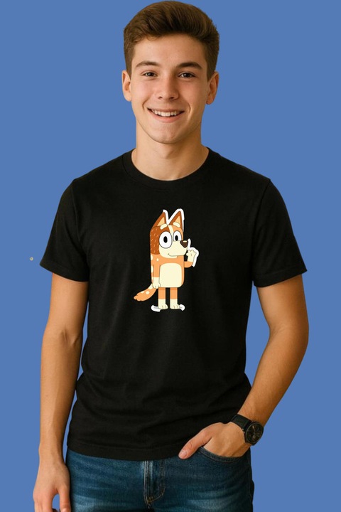 Tricou Stripe Din Bluey Simplu, Barbat, 100% Bumbac, Cri-Flo, Culoare Negru, Marime XL