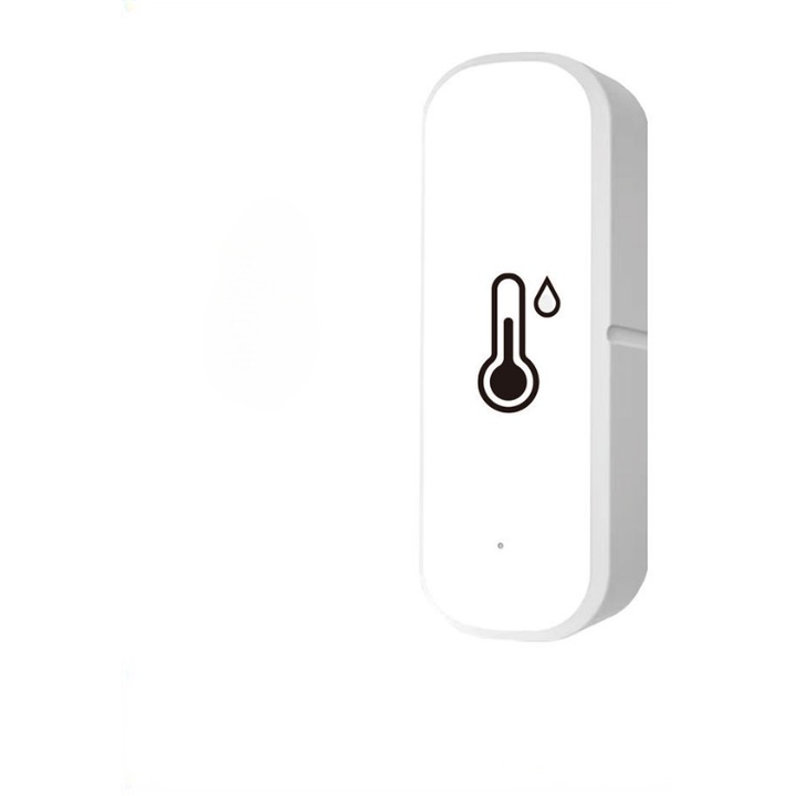 Senzor de temperatura si umiditate, ORBER, wireless, telecomanda prin aplicatia Tuya, alb