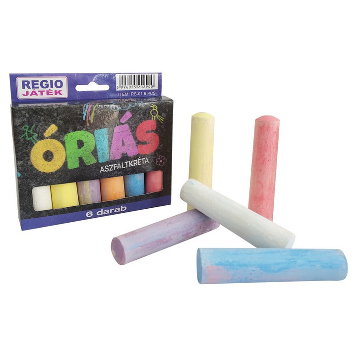 Set de 6 crete gigante pentru asfalt - culori mixte