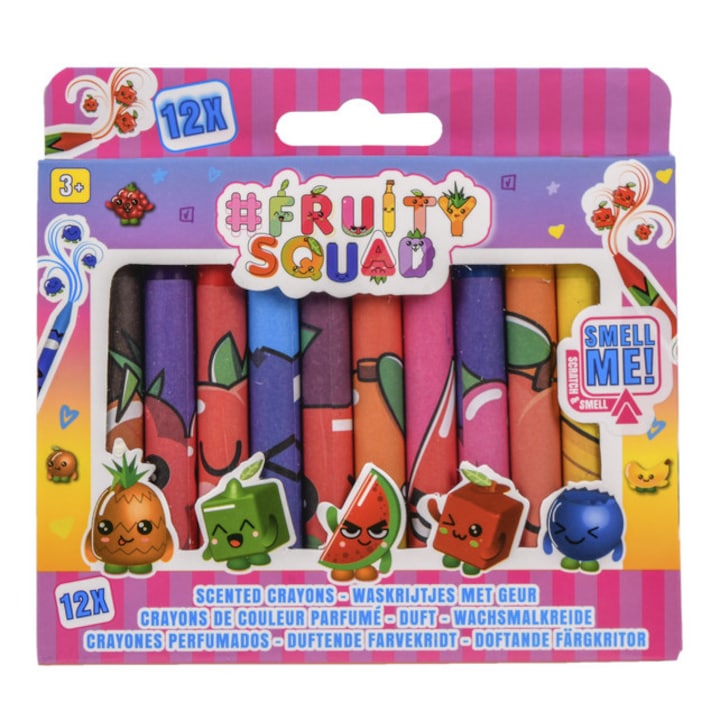 Set creioane cerate Slammer 12 buc, multicolor, parfum fructat