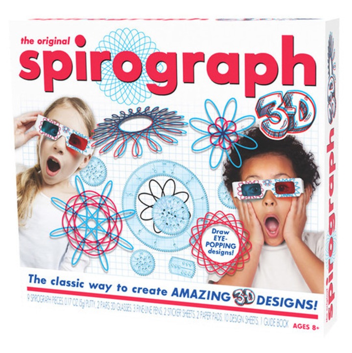 Set spirograf 3D, accesorii inclus, multicolor, 30x28x6cm
