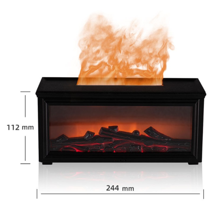 Ароматен дифузер, 3D симулиран пламък, USB захранване