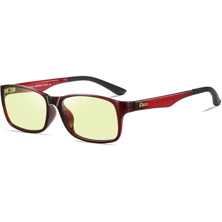 Ochelari pentru calculator DUCO 223, filtru lumina albastra, protectie UV400, chihlimbar, 5, 9x4, 6cm