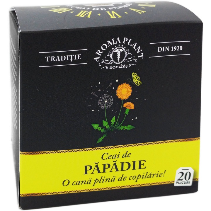 Ceai de Papadie (Taraxacum officinale), 100% natural fara aditivi sau pesticide, plic dublu, 20doze, Fitoterapeut Bonchis
