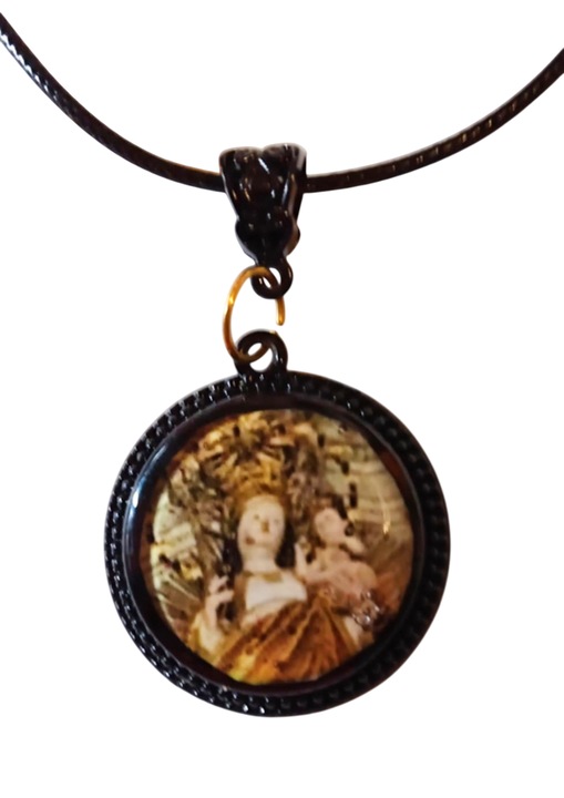 Colier cu pandantiv realizat manual, diametru 3 cm