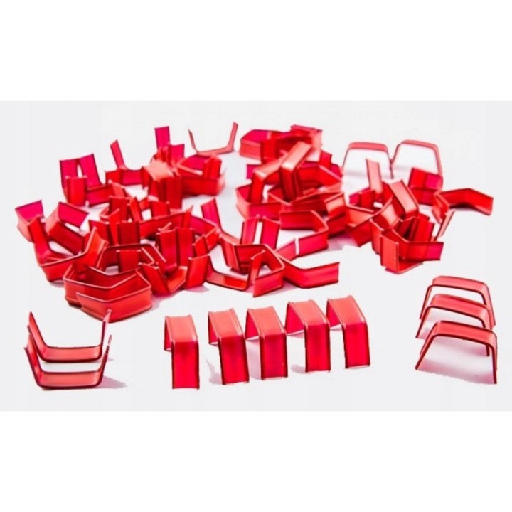 Set 1000x Clipband Pentru Pungi, Neopak, Flexibile Si Rezistente, Ideale Pentru Inchiderea Pungilor Alimentare, Ambalare Produse Si Uz Casnic, Potrivite Pentru Cofetarie Si Gradinarit, Lungime 45 mm, Rosu