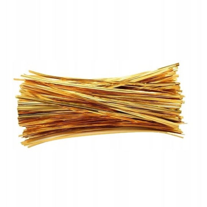 Set 1000x Clipband Pentru Pungi, Neopak, Auriu, Rezistente Si Universale, Ideale Pentru Inchiderea Pungilor, Fixarea Cablurilor, Decoratiuni Si Produse Alimentare, Pentru Uz Casnic Si Profesional, 200 mm