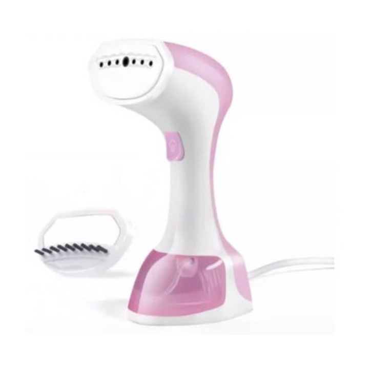 Fier de calcat vertical, electirc, cu rezervor de apa de 130ml, portabil, putere 1200W, cu doua capete- plat si perie, alb