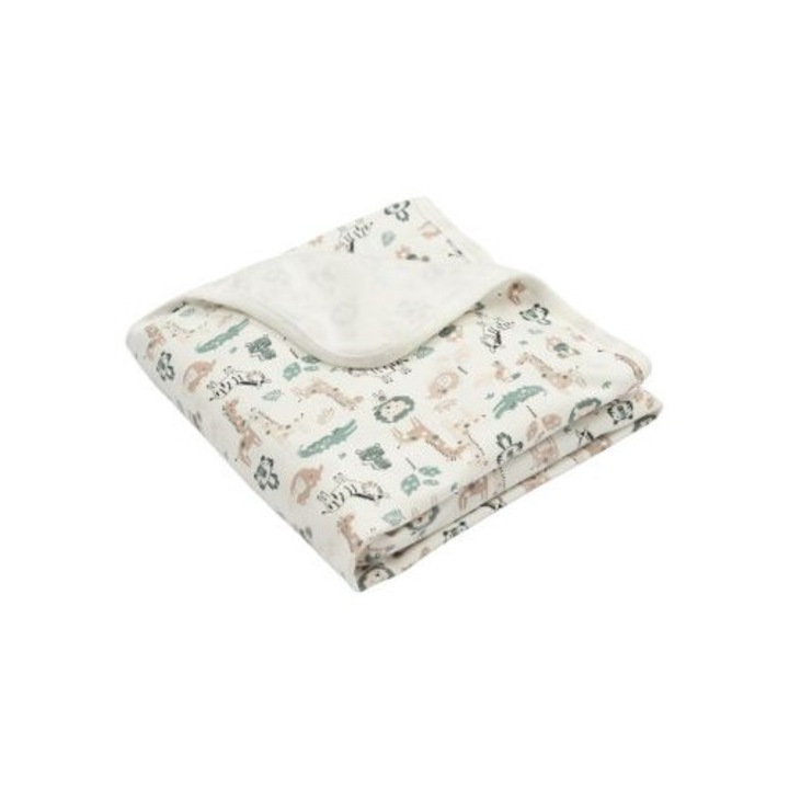 Бебешко одеяло от мек и пухкав памук 85x85 см Kidizi Safari
