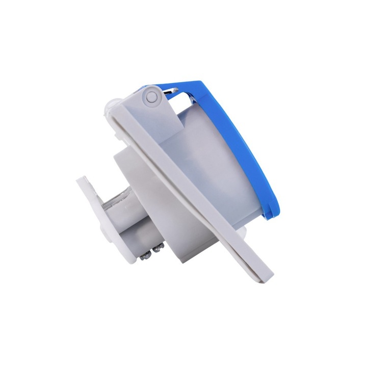 Gniazdo tablicowe skosne SEZ DK 16A, IP54, 75x85x65mm, gri/albastru