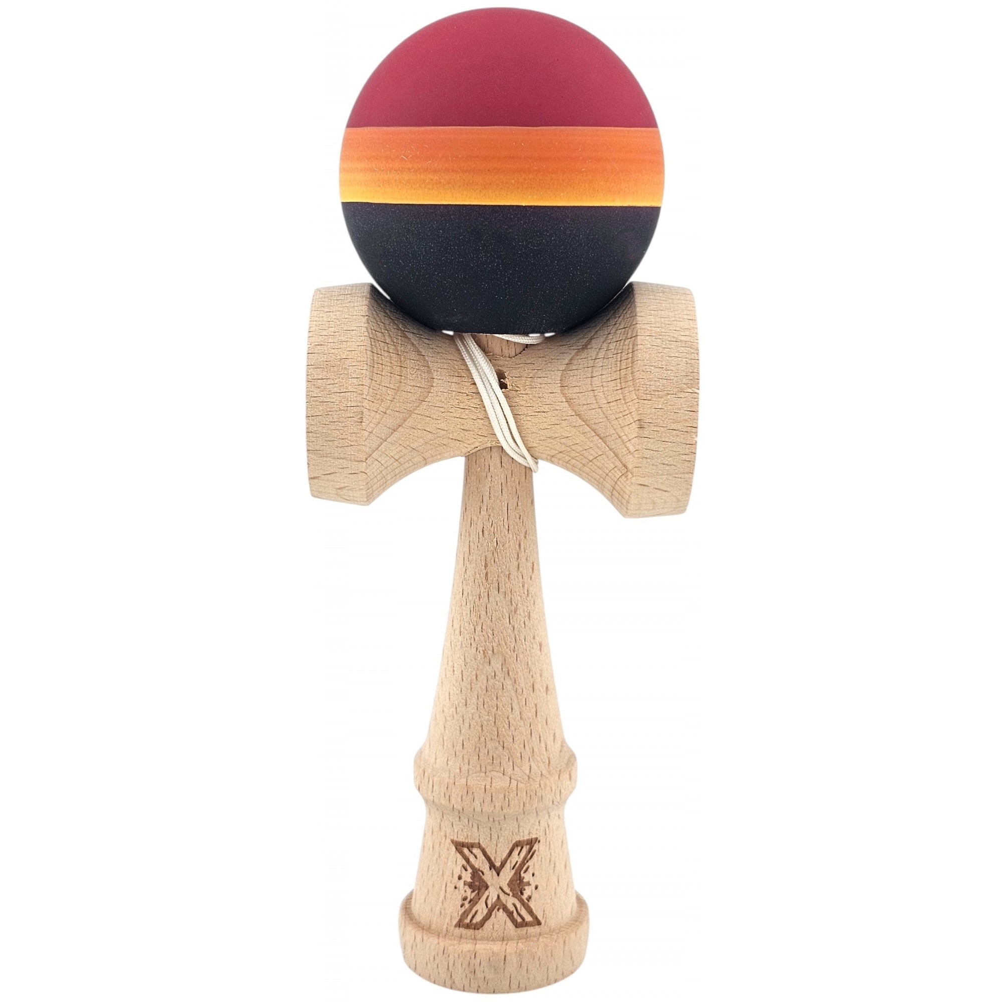 Kendama Flippy Originala X, Profesionistă, Rubber Grip, 18 cm