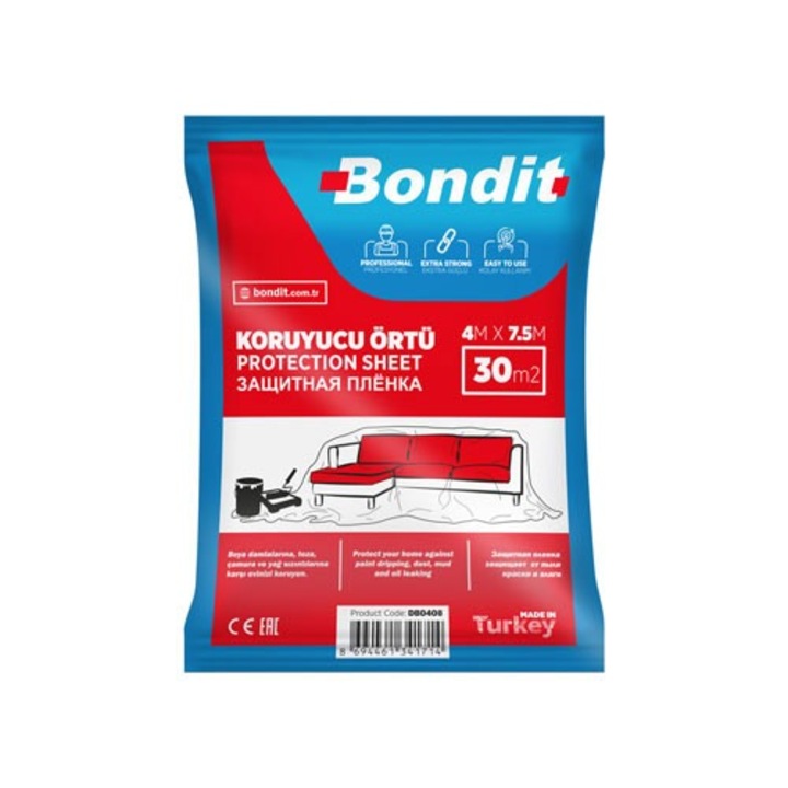 Folie Protectie Set 4m x 7.5m Transparenta 30m, Rezistenta Apa si Praf