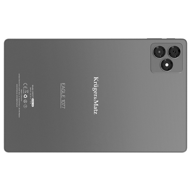 Tableta Kruger&Matz Eagle 1077, Procesor MediaTek MT8768A Octa-Core, Ecran IPS 10.1", 4GB RAM, 64GB Flash, 5MP, Wi-Fi, Bluetooth, 4G, Android Gri