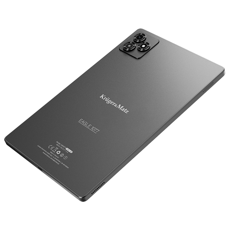 Tableta Kruger&Matz Eagle 1077, Procesor MediaTek MT8768A Octa-Core, Ecran IPS 10.1", 4GB RAM, 64GB Flash, 5MP, Wi-Fi, Bluetooth, 4G, Android Gri
