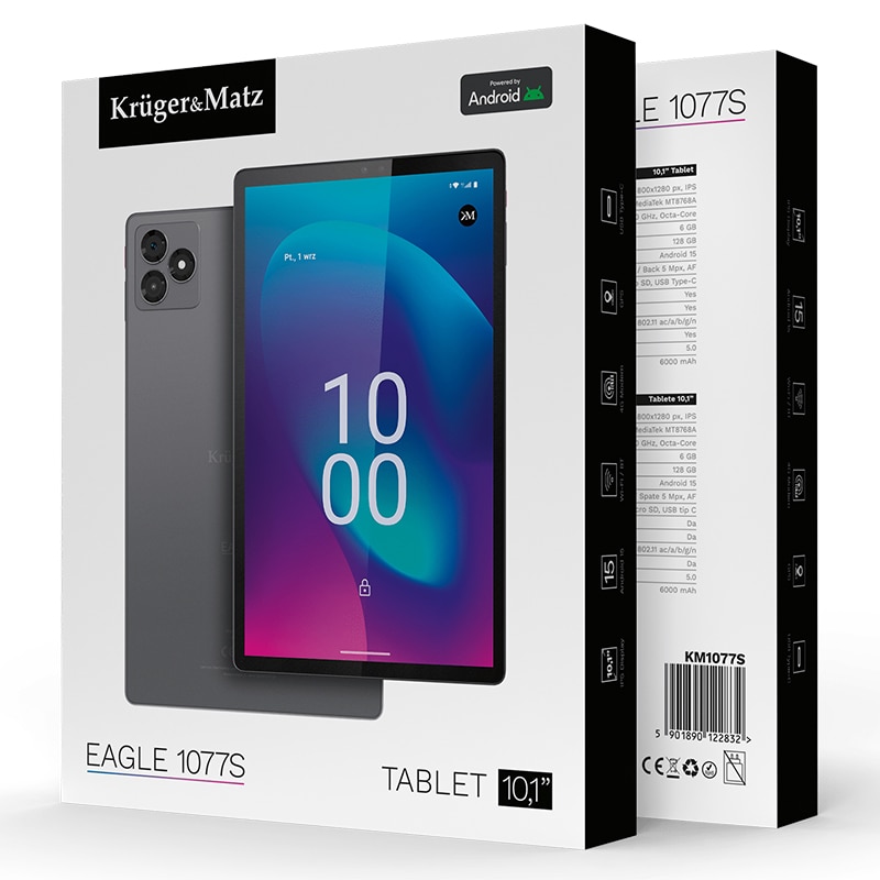 Tabletă Kruger&Matz Eagle 1077S, 6GB RAM, 128GB Flash, Gri, Ecran 10.1"