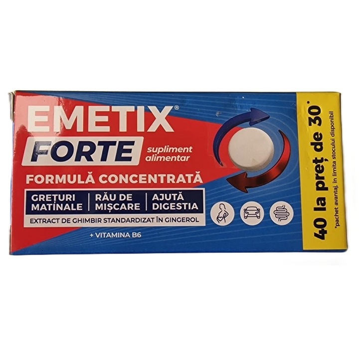 Emetix Forte, 40 comprimate la pret de 30, Fiterman Pharma