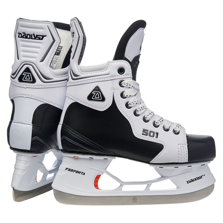 Patine de gheață Daoust 501, fixe, alb, mărimea 7