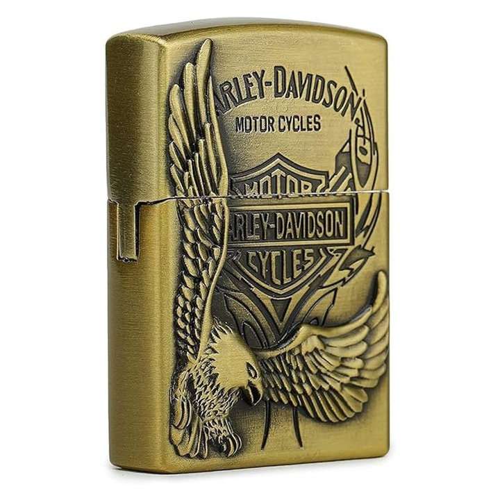 Bricheta metalica cu aprindere pe piatra reincarcabila cu gaz flacara normala EMS-3939